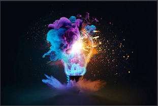 Colorful burst of smoke and light representing a new venture launch